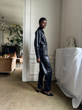 Load image into Gallery viewer, 1970s black satin jumpsuit