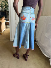Load image into Gallery viewer, 1970s handmade denim skirt