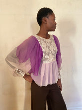Load image into Gallery viewer, 1970s pieced chiffon blouse