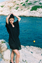 Load image into Gallery viewer, 1970s black gauze tunic