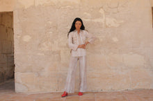 Load image into Gallery viewer, 1970s Gaston Jaunet sand pantsuit