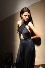 Load image into Gallery viewer, 1970s Renata dark navy jersey jumpsuit