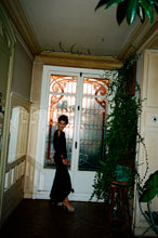 Load image into Gallery viewer, 1970s Georges Rech satin open back gown