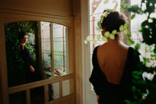 Load image into Gallery viewer, 1970s Georges Rech satin open back gown