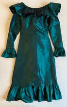 Load image into Gallery viewer, FW 1981-82 Yves Saint Laurent silk taffeta ruffled dress