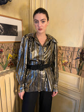 Load image into Gallery viewer, 1970s Renata lamé open blouse