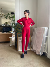 Load image into Gallery viewer, 1980s red jumpsuit
