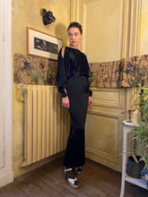 Load image into Gallery viewer, 1970s Georges Rech satin open back gown