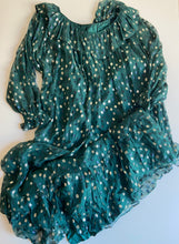 Load image into Gallery viewer, 1970s handmade green & gold chiffon set