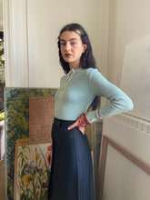 Load image into Gallery viewer, 1970s deadstock sea green lace up sweater