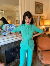 Load image into Gallery viewer, 1970s green safari suit