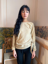 Load image into Gallery viewer, 1970s Yves Saint Laurent beige suede blouse