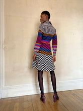 Load image into Gallery viewer, 1970s optic print dress