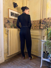 Load image into Gallery viewer, 1970s Georges Rech embroidered jersey jumpsuit