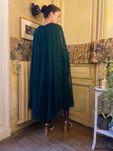Load image into Gallery viewer, 1970s handmade green & gold chiffon set