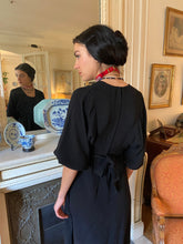 Load image into Gallery viewer, 1970s Bus Stop black crepe dress