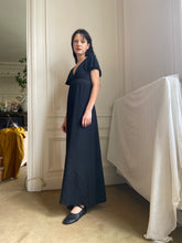 Load image into Gallery viewer, 1970s black cross back dress
