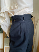 Load image into Gallery viewer, 1980s black wool pants