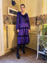 Load image into Gallery viewer, 1970s Yves Saint Laurent purple silk taffeta set