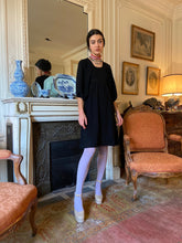 Load image into Gallery viewer, 1970s Bus Stop black crepe dress