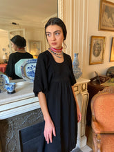 Load image into Gallery viewer, 1970s Bus Stop black crepe dress