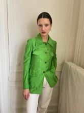 Load image into Gallery viewer, 1960s deadstock bright green safari jacket