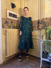 Load image into Gallery viewer, 1970s handmade green & gold chiffon set