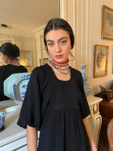 Load image into Gallery viewer, 1970s Bus Stop black crepe dress