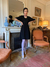 Load image into Gallery viewer, 1970s Bus Stop black crepe dress