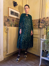 Load image into Gallery viewer, 1970s handmade green & gold chiffon set