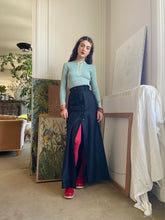 Load image into Gallery viewer, 1970s deadstock sea green lace up sweater