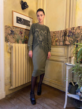 Load image into Gallery viewer, 1980s Krizia green animal sweater dress