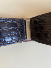Load image into Gallery viewer, 1970s brown crocodile leather belt