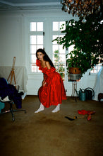 Load image into Gallery viewer, 1970s Georges Rech red taffeta dress