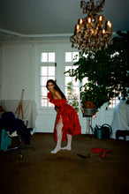 Load image into Gallery viewer, 1970s Georges Rech red taffeta dress