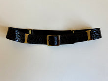 Load image into Gallery viewer, 1980s dark brown crocodile belt
