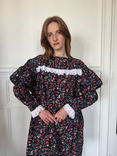 Load image into Gallery viewer, 1980s handmade floral &amp; eyelet dress
