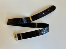 Load image into Gallery viewer, 1980s dark brown crocodile belt
