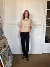 Load image into Gallery viewer, 1970s silk &amp; embroidered capelet blouse
