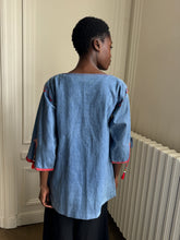 Load image into Gallery viewer, 1970s denim patchwork tunic
