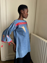 Load image into Gallery viewer, 1970s denim patchwork tunic
