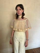 Load image into Gallery viewer, 1970s tulle capelet blouse
