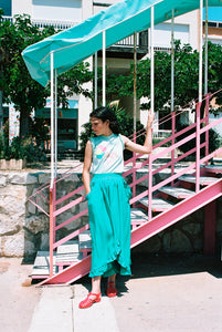 1980s Nina Ricci green skirt