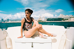 1990s embroidered starfish swimsuit