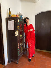 Load image into Gallery viewer, Handmade red crochet dress &amp; shawl
