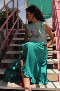 1980s Nina Ricci green skirt
