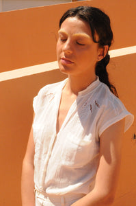 1970s Emmanuelle Khanh cream blouse
