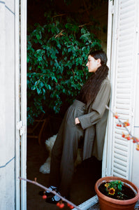 1980s Yves Saint Laurent olive suit