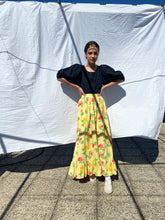 Load image into Gallery viewer, 1970s yellow floral maxi skirt

