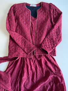 1970s Renata dark red silk set